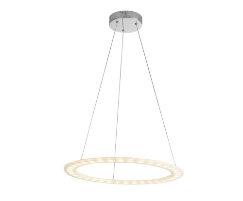 Люстра подвесная MODENA 173.1 LED Lucia Tucci белая на 1 лампа, основание хром в стиле современный кольца фото 2